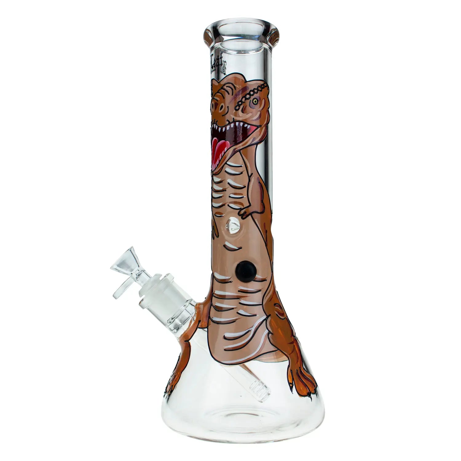 Black Leaf Dino Hand Painted Flask Bong Ice