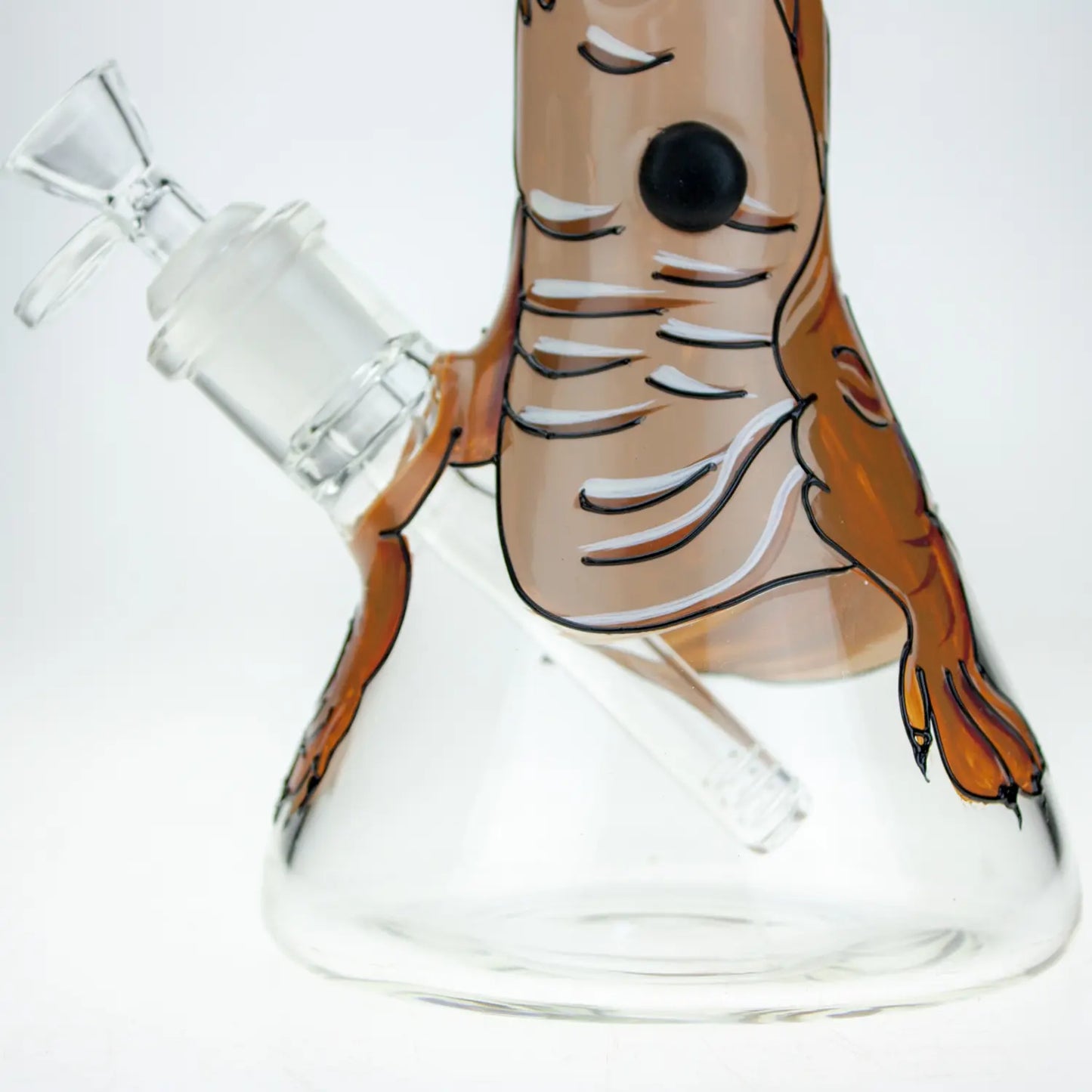 Black Leaf Dino Hand Painted Flask Bong Ice